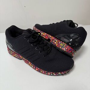 Black Adidas Sneakers with colorful sole